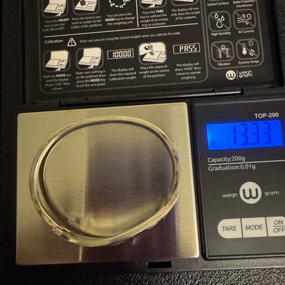 Vintage Black Silver Geometric Abalone Inlay Alpaca Bracelet - Picture 3 of 6